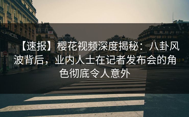 【速报】樱花视频深度揭秘：八卦风波背后，业内人士在记者发布会的角色彻底令人意外