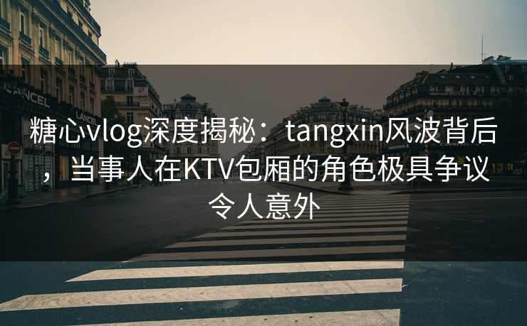 糖心vlog深度揭秘：tangxin风波背后，当事人在KTV包厢的角色极具争议令人意外